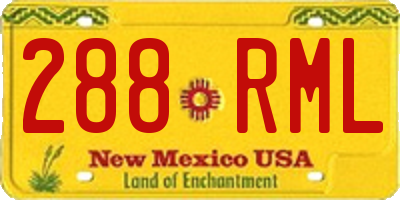 NM license plate 288RML
