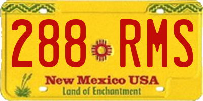 NM license plate 288RMS