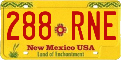 NM license plate 288RNE
