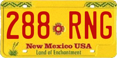NM license plate 288RNG