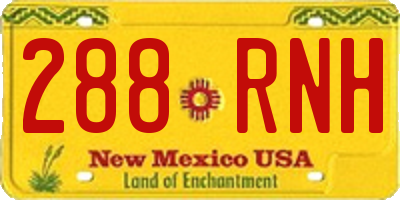 NM license plate 288RNH