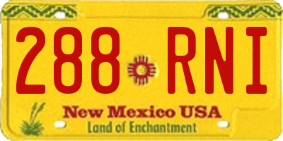 NM license plate 288RNI