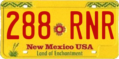 NM license plate 288RNR