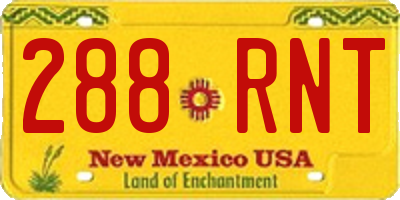 NM license plate 288RNT