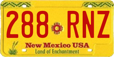 NM license plate 288RNZ