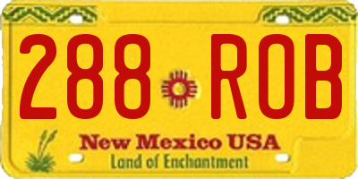 NM license plate 288ROB