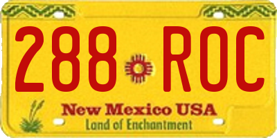 NM license plate 288ROC