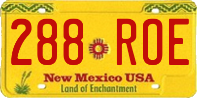 NM license plate 288ROE