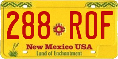 NM license plate 288ROF