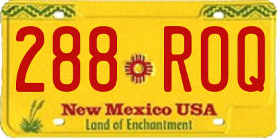 NM license plate 288ROQ