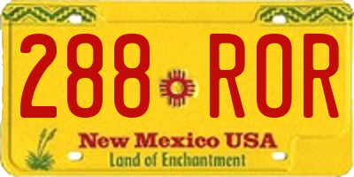 NM license plate 288ROR