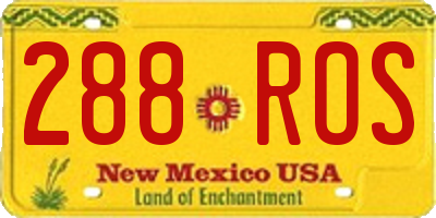 NM license plate 288ROS