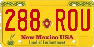 NM license plate 288ROU