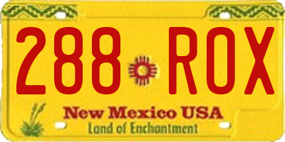 NM license plate 288ROX