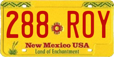 NM license plate 288ROY