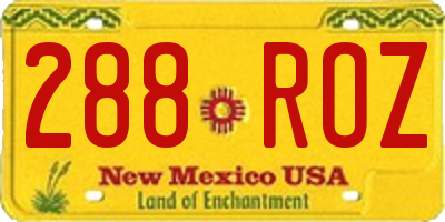 NM license plate 288ROZ