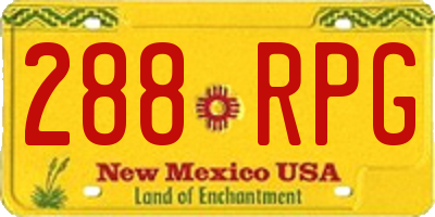 NM license plate 288RPG