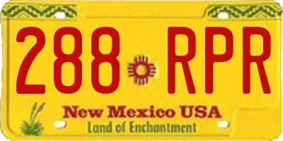 NM license plate 288RPR