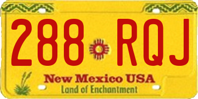 NM license plate 288RQJ
