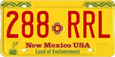 NM license plate 288RRL