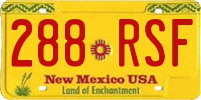 NM license plate 288RSF