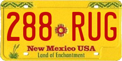 NM license plate 288RUG