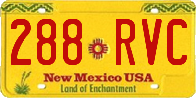 NM license plate 288RVC