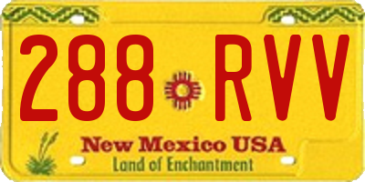 NM license plate 288RVV
