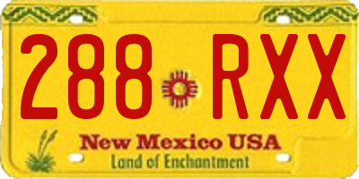 NM license plate 288RXX