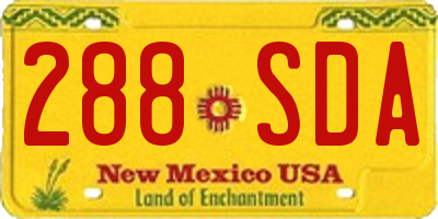 NM license plate 288SDA