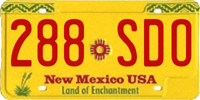 NM license plate 288SDO