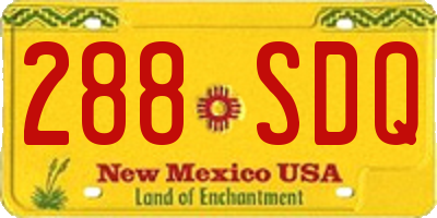 NM license plate 288SDQ