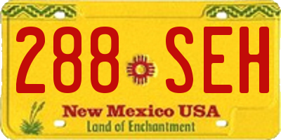 NM license plate 288SEH