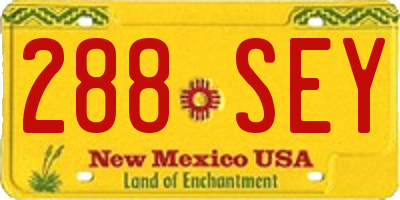 NM license plate 288SEY