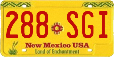 NM license plate 288SGI
