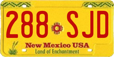 NM license plate 288SJD