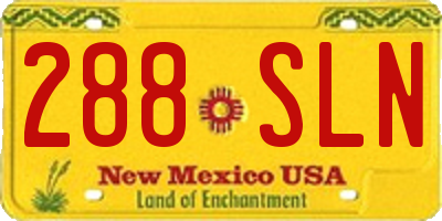 NM license plate 288SLN