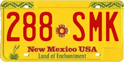 NM license plate 288SMK