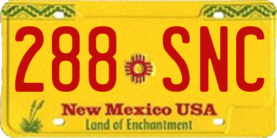 NM license plate 288SNC