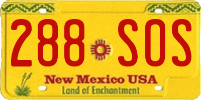 NM license plate 288SOS