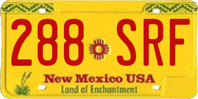 NM license plate 288SRF