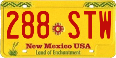 NM license plate 288STW