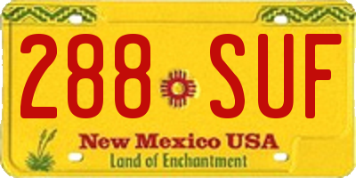 NM license plate 288SUF