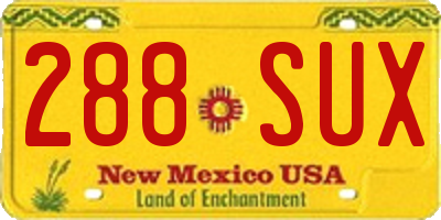 NM license plate 288SUX