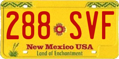 NM license plate 288SVF