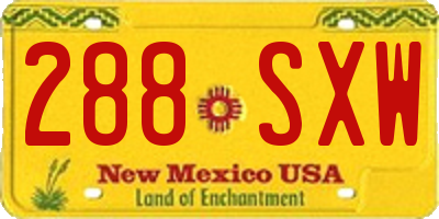 NM license plate 288SXW