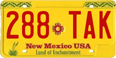 NM license plate 288TAK