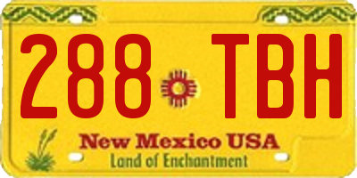 NM license plate 288TBH