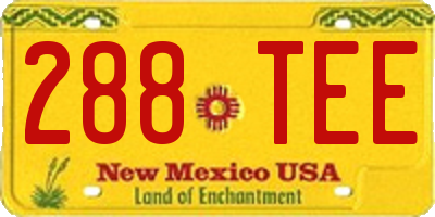 NM license plate 288TEE