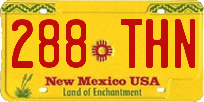 NM license plate 288THN